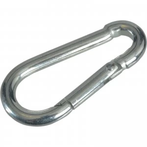 image of Faithfull Zinc Plated Fire Brigade Snap Hook Carabiner 4mm Pack of 4