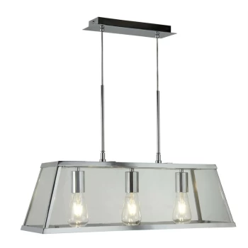 image of Searchlight Lighting - Searchlight Voyager - 3 Light Ceiling Pendant Bar Chrome, Clear, E27