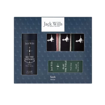 image of Jack Wills Mens Socks, Body Spray and Soap Gift Set - Navy