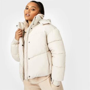 Image of Jack Wills Eco Cropped Puffer Jacket - White