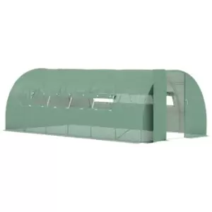 Image of Outsunny 6 X 3M Reinforced Walk-in Polytunnel Garden Greenhouse Steel Frame - Green