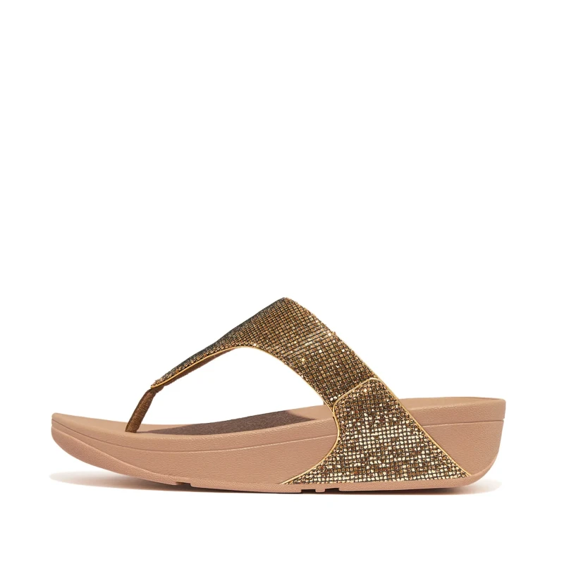 Image of FitFlop Womens sandals FitFlop Lulu Toe Post - Glitterball Dore Female 42