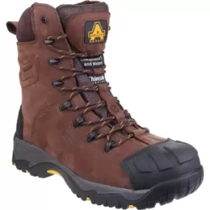 Image of Amblers Mens Safety As995 Pillar Waterproof Hi-Leg Safety Boots Brown Size 13