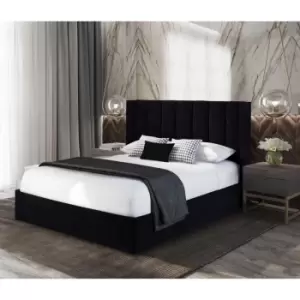 Image of Marilynn Bed Double Plush Velvet Black