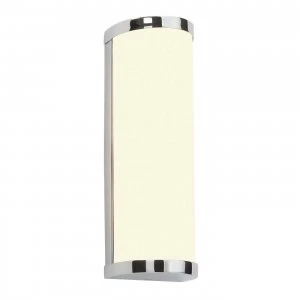 Image of 2 Light Bathroom Wall Light Chrome IP44 with Opal Glass, G9
