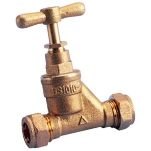 image of Wickes Brass Compression Stop Cock - 15mm