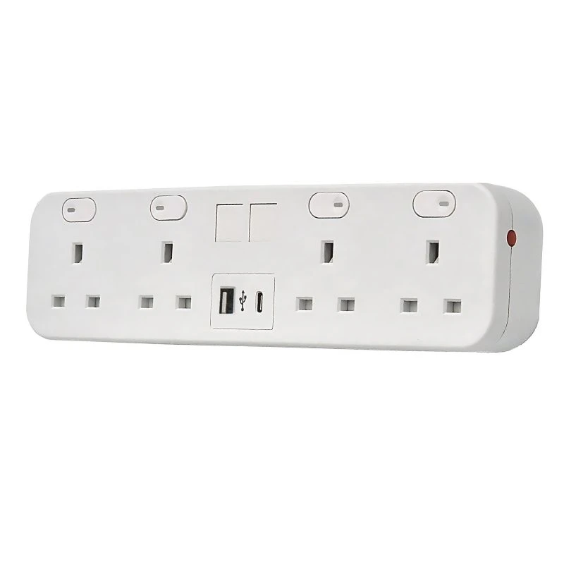 Image of POWERDATA White DESKTOP 4X POWER. 2X MS - DUAL USB A&C CHARGER - 1