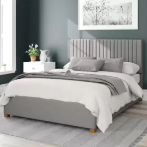 Image of Aspire Grant Upholstered Ottoman Bed Eire Linen Grey Double