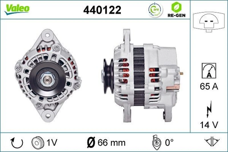 Image of VALEO 440122 Generator Alternator Charging Current: 65A, Voltage: 14V Alternator (4)