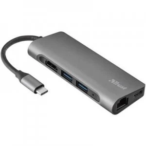 Image of Trust USB 2.0 Adapter [1x HDMI socket, RJ45 socket, USB-C socket, USB 2.0 port A, SD Card slot - 1x USB-C plug] DALYX 7