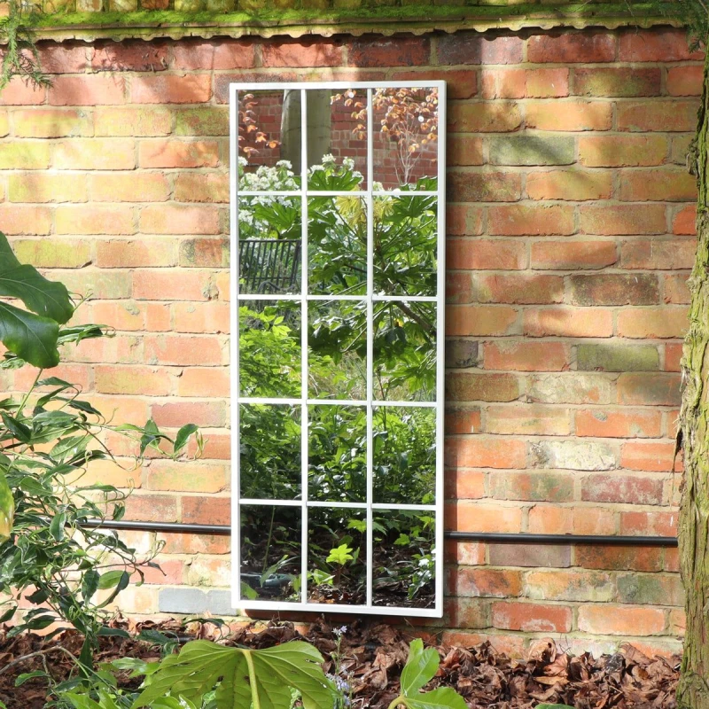 Image of Melody Maison Extra Large White Window Mirror 144cm X 59cm White