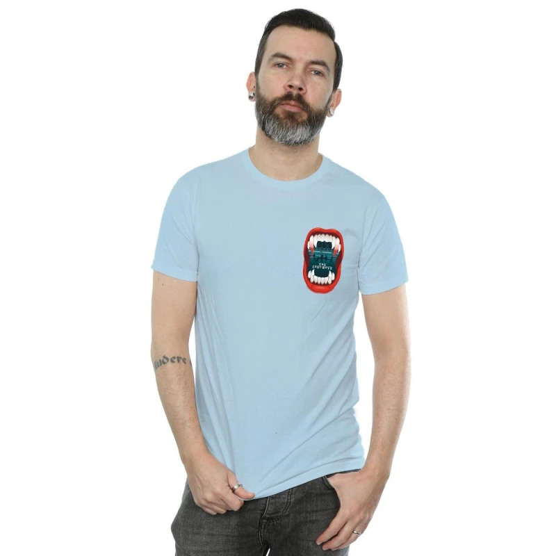 Image of The Lost Boys The Lost Boys Men Teeth Pocket T-Shirt in Baby Blue Size: Small Baby Blue S Male 5059934777651