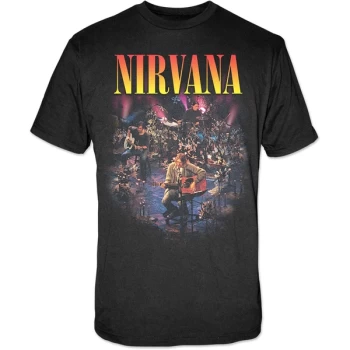 Image of Nirvana - Unplugged Photo Unisex Large T-Shirt - Black