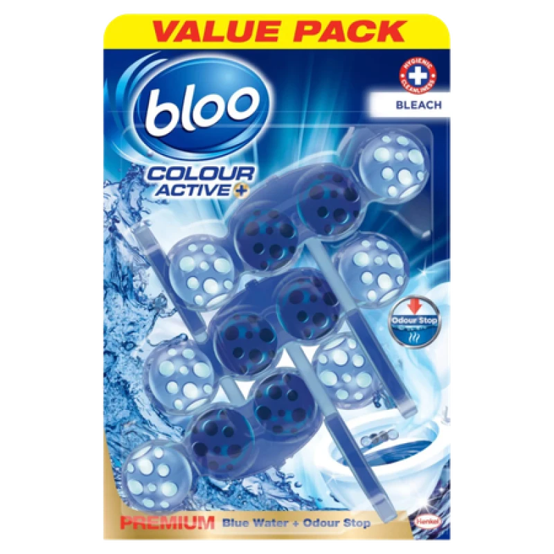 Image of Blooo Colour Active Bleach Toilet Rim Blocks - 3pcs BLOO-473893