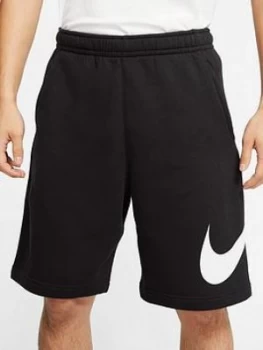 image of Nike Sportswear Club Swoosh Shorts - Black, Size 2XL, Men