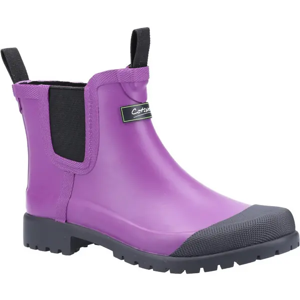 image of Cotswold Womens Blenheim Short Chelsea Wellington Boots UK Size 5 (EU 38) PURPLE COT652-PURPLE-5