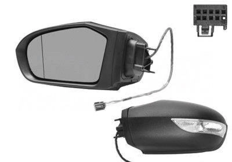 Image of VAN WEZEL 3017819 Wing mirror * HAGUS * Left, Heatable, primed Outside Mirror (50)