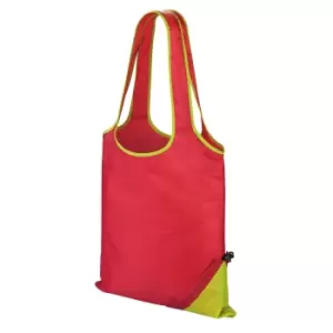 image of Result Core Compact Shopping Bag (One Size) (Raspberry/Lime)