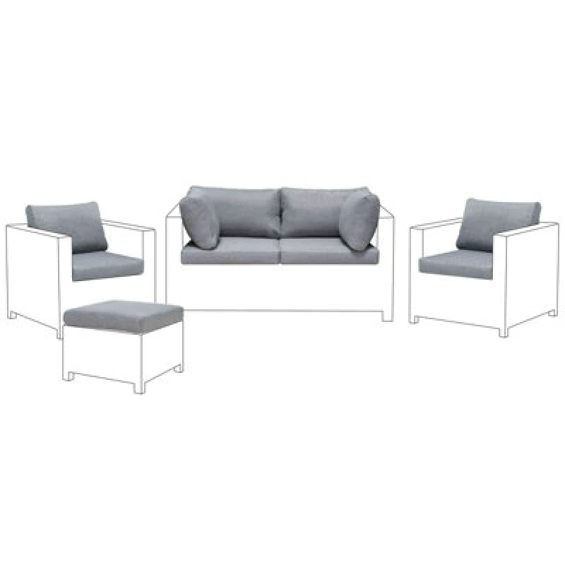 Image of Beliani Outdoor Cushion Cover Set Milano Grey