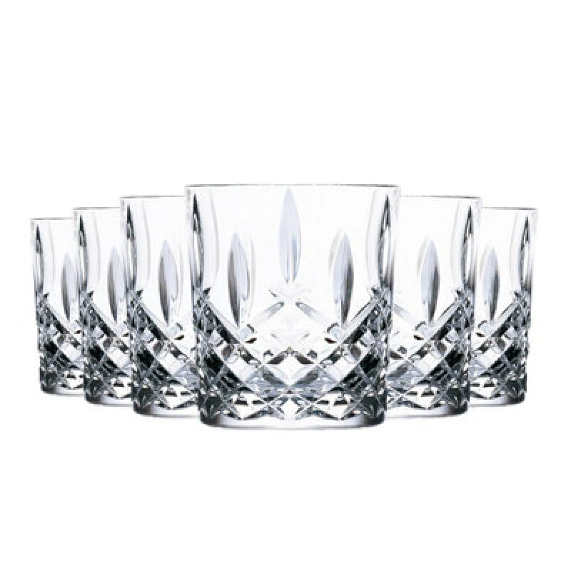 Image of RCR Crystal Orchestra Cut Glass DOF Double Old Fashioned Tumblers Set 340ml Pack of 6 Clear