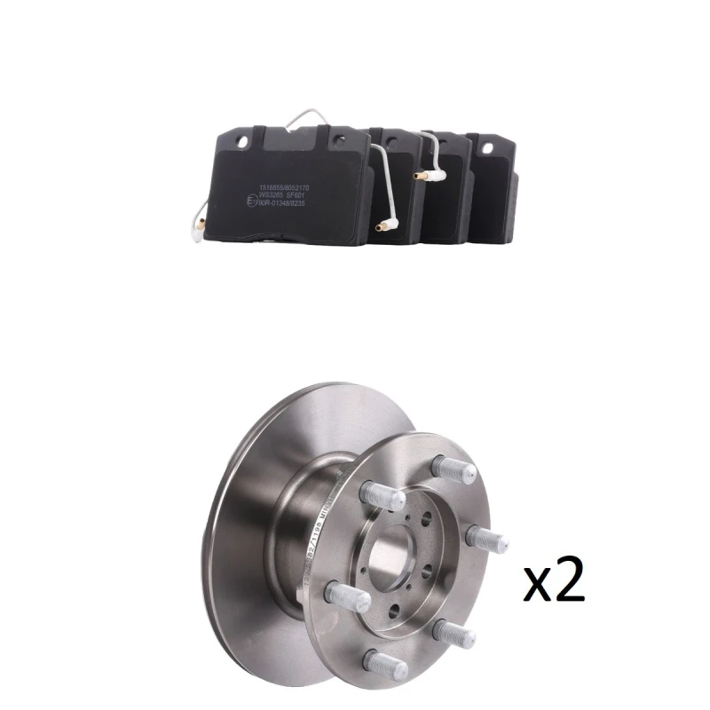 Image of RIDEX 3405B2723 Brake disc and pads set Front Axle, Brake Disc Type: Solid, incl. wear warning contact Brake Set,disc brakes (3405)