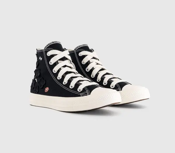 Image of Converse Womens All Star Hi Trainers Black Leeahter, 8