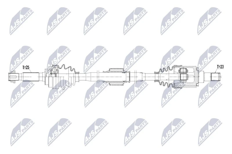 Image of NTY NPW-MS-132 Drive shaft Automatic Transmission, Rear Axle Left Drive Shaft (13)