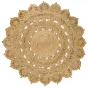 Image of Asiatic Carpets Zira Hand Woven Rug Natural - 150 x 150cm