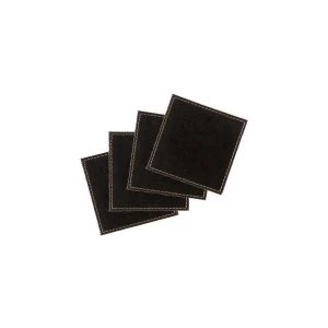 Image of Denby Black Faux Leather Coaster Set of 4