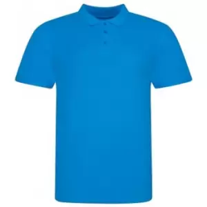 Image of Awdis Mens Piqu Cotton Short-Sleeved Polo Shirt (3XL) (Azure)