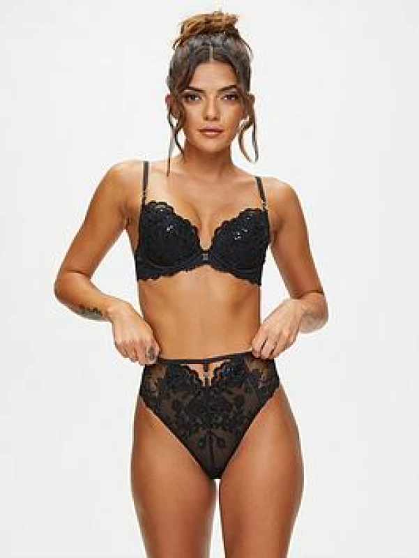 Image of Ann Summers Womens The Icon High Waisted Brazilian in Black Size: 22 Black Female 22