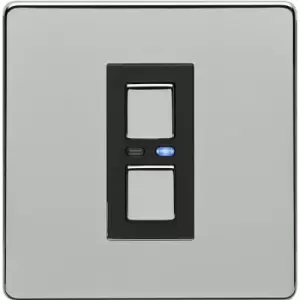 image of LightwaveRF 230V 1 Gang 2-Way Dimmer - Chrome - Slave Unit - JSJSLW450C