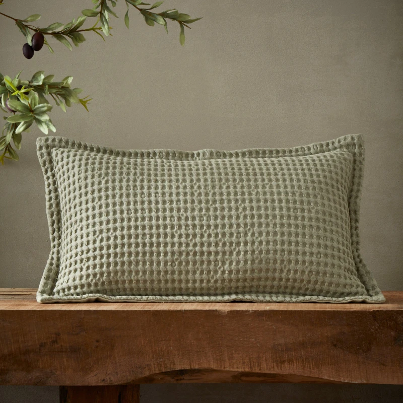 Image of Pineapple Elephant Jaipur Waffle Filled Boudoir 30cm x 50cm Sage