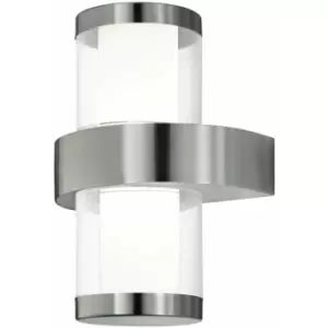 Image of Loops - IP44 Outdoor Wall Light Stainless Steel & Glass 3.7W Built in LED Porch Lamp