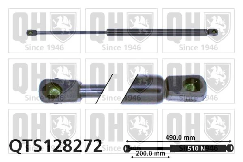 Image of QUINTON HAZELL Tailgate strut QUINTON HAZELL QTS128272