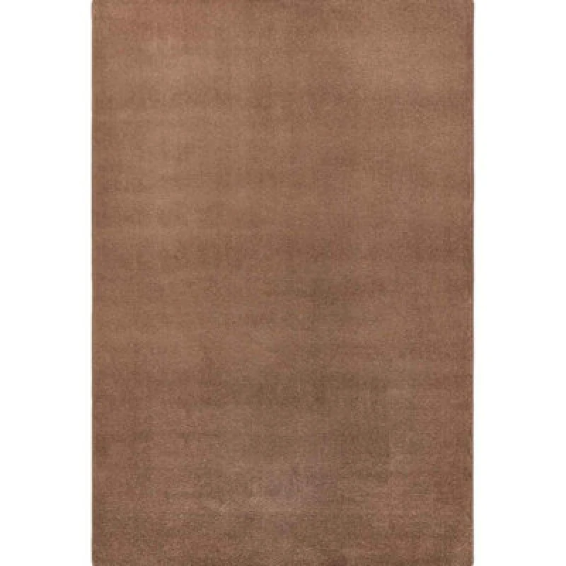Image of The Rugs Uni Colours Modern Plain Rug Short Pile Polypropylene Area Rug In Brown