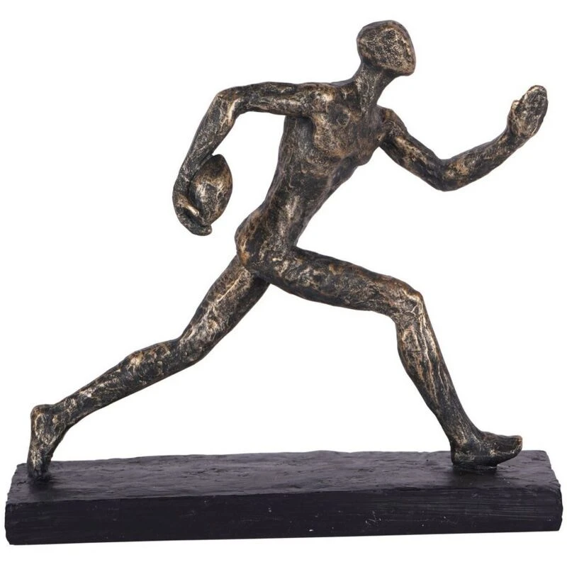 Image of Buttercup Farm Rugby Player Sculpture - Polyresin - L9.2 X W31.4 X H28cm - Bronze