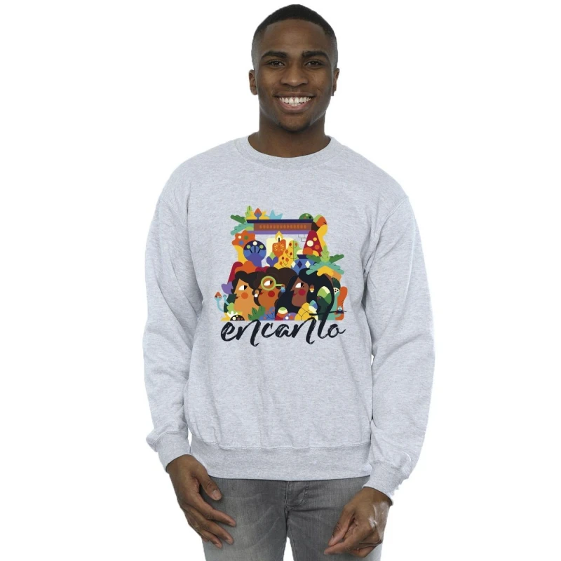 Image of Disney Men Encanto Sisters Sweatshirt in Grey Size: Small Grey S Male 5063153479777