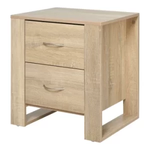 image of HOMCOM Particle Board 2-Drawer Bedside Table White