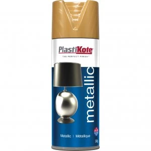 Plastikote Metallic Aerosol Spray Paint Anitque Gold 400ml