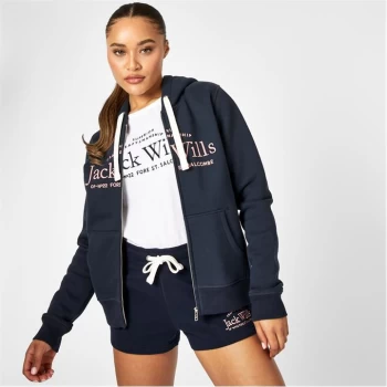 Image of Jack Wills Hunston Logo Zip Hoodie - Navy