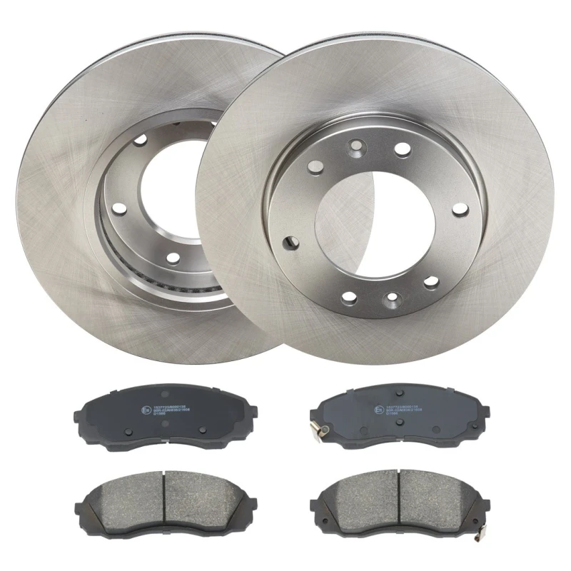 Image of RIDEX 3405B1973 Brake disc and pads set Front Axle, Brake Disc Type: internally vented, with acoustic wear warning Brake Set,disc brakes (3405)