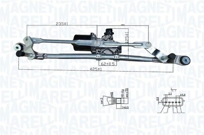 Image of MAGNETI MARELLI Wiper motor MAGNETI MARELLI 064376100010