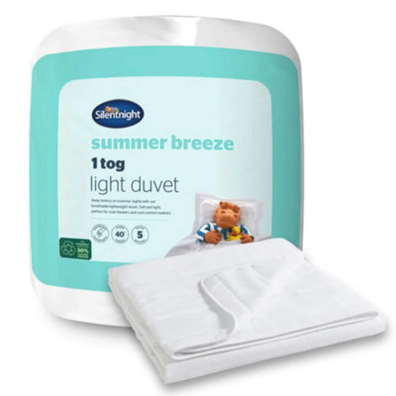 Image of Silentnight Silentnight Light 1 Tog Duvet White - Silentnight - Size: DOUBLE White DOUBLE XW50802