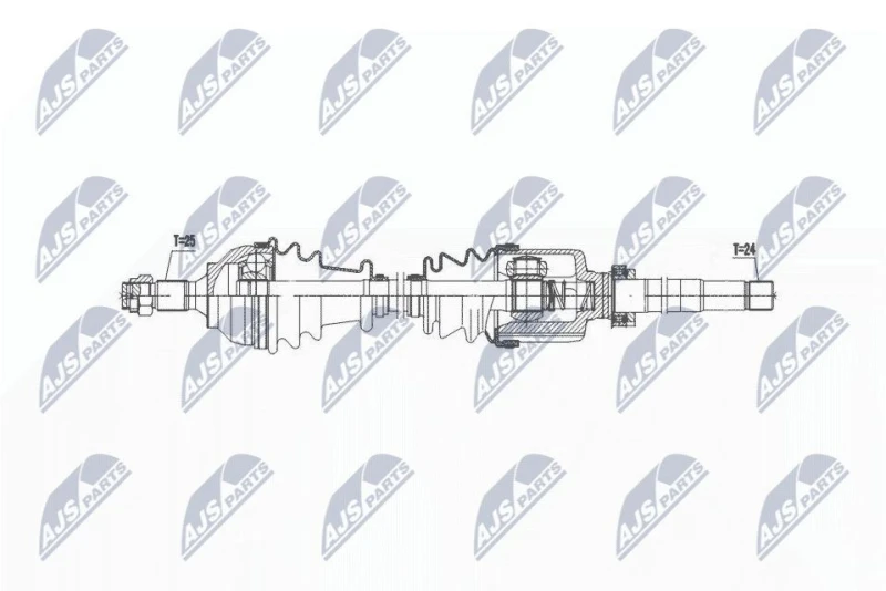 Image of NTY NPW-CT-140 Drive shaft Semi-automatic, Front Axle Right Drive Shaft (13)