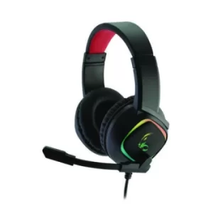 image of MediaRange Gaming Wired 7.1 Surround Sound Headset with RGB Colour Mode Black/Red MRGS301