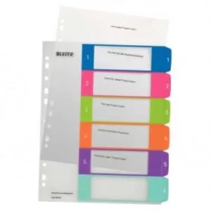 Image of Leitz WOW Printable A4 Index Polypropylene Extra Wide 1-6 Numerical