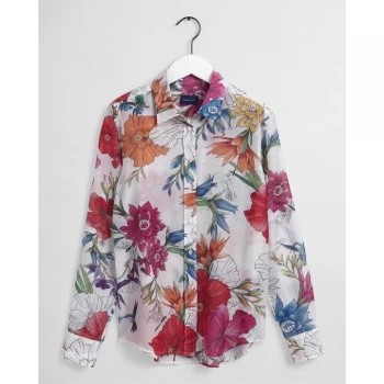 Image of Gant Gant Hummingbird Floral Shirt - 113 EggSHELL