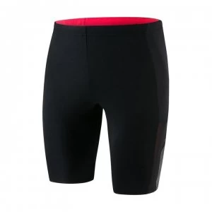 image of Speedo Mesh Jammers Mens - Black/Lava Red