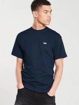 Image of Vans Left Chest Logo T-Shirt - Black, Navy Size M Men